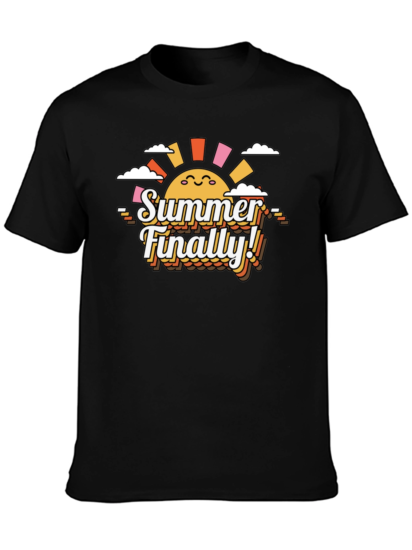 Summer Finally! Graphic T-Shirt - Retro Sun Design