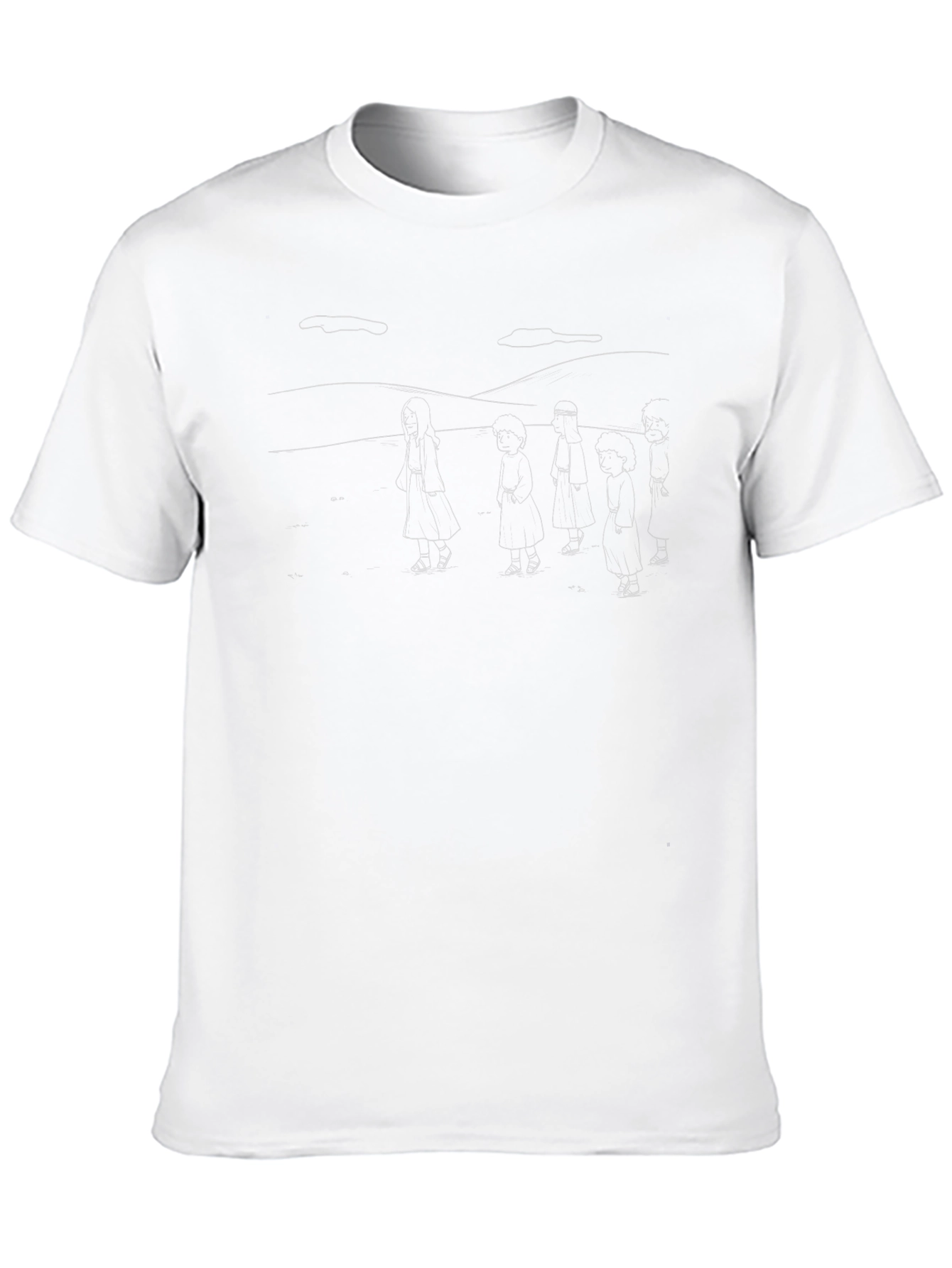 Minimalist Line Art Unisex Black T-Shirt