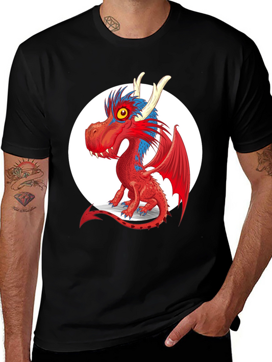 Dragon Graphic Tee - Black Cotton Blend