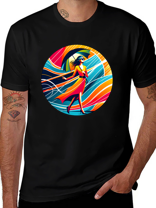 Stylish Woman Umbrella T-Shirt