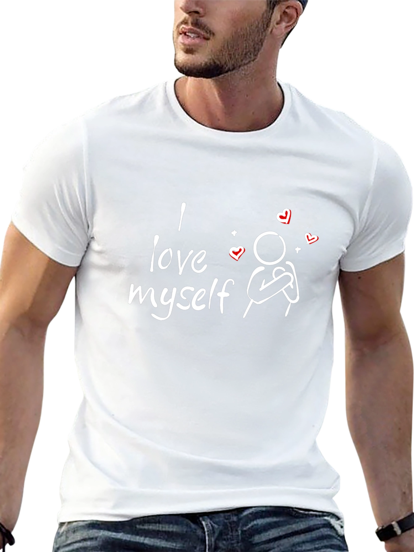 I Love Myself Graphic Tee - Black Casual T-Shirt