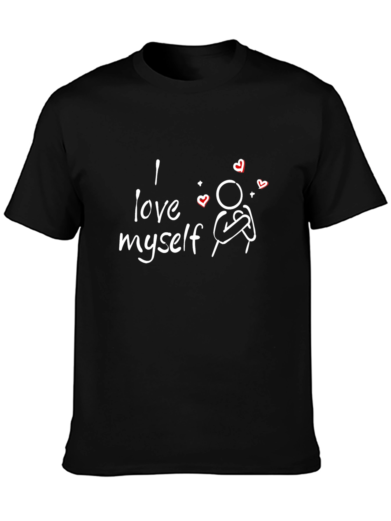 I Love Myself Graphic Tee - Black Casual T-Shirt