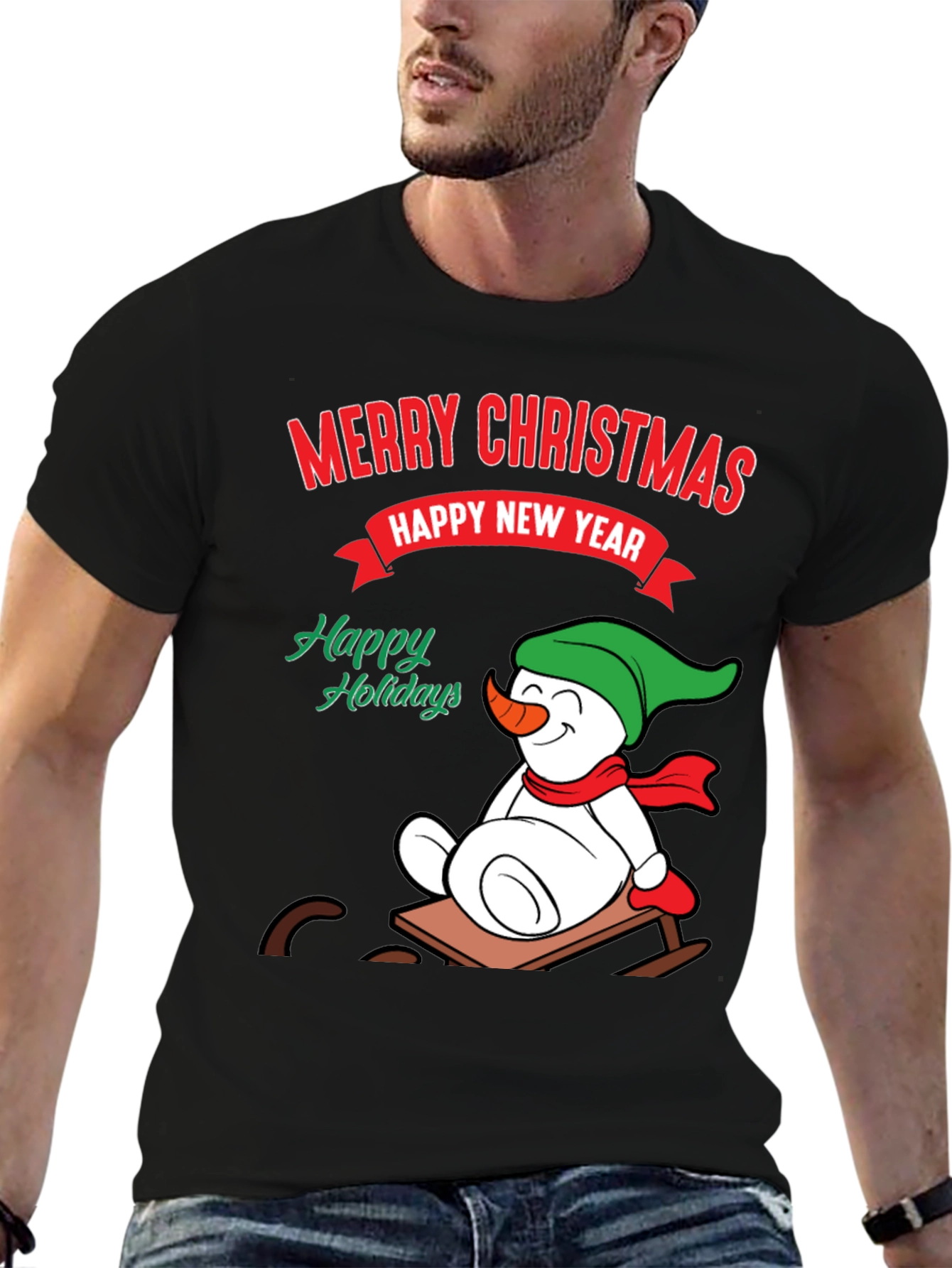 Festive Holiday T-Shirt: Merry Christmas & Happy New Year