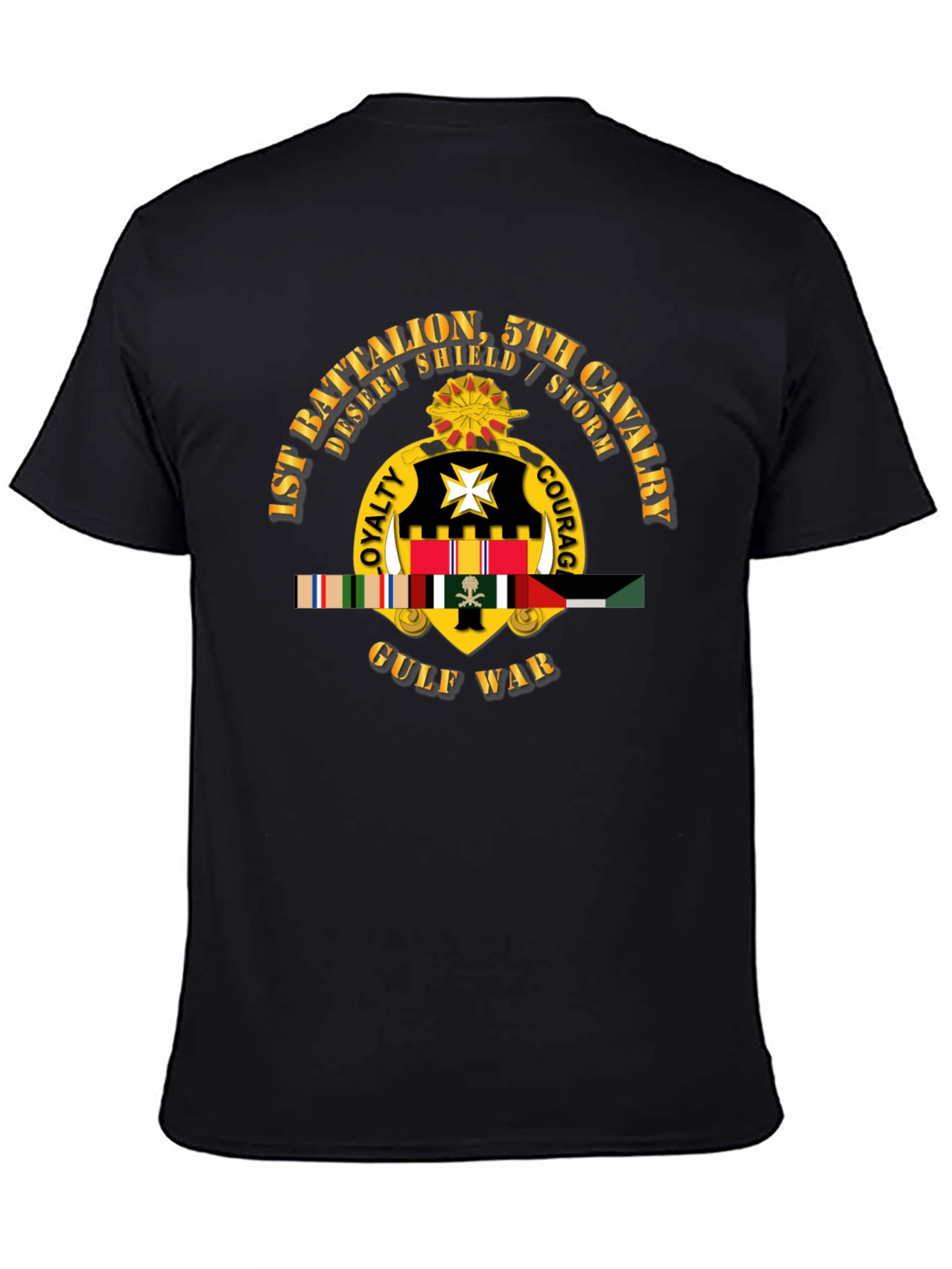 1st Battalion 5th Cavalry Gulf War Black T-Shirt