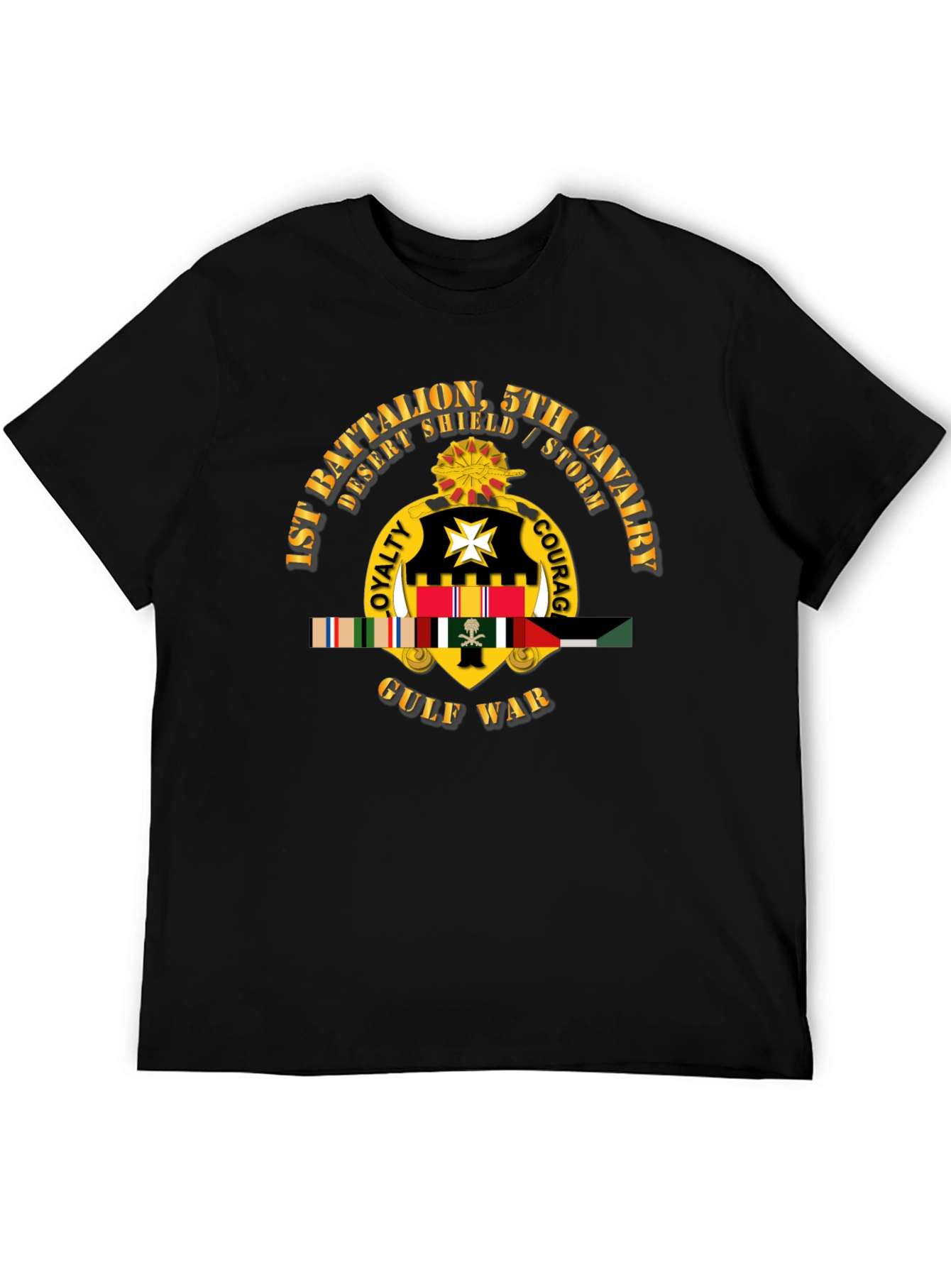 1st Battalion 5th Cavalry Gulf War Black T-Shirt