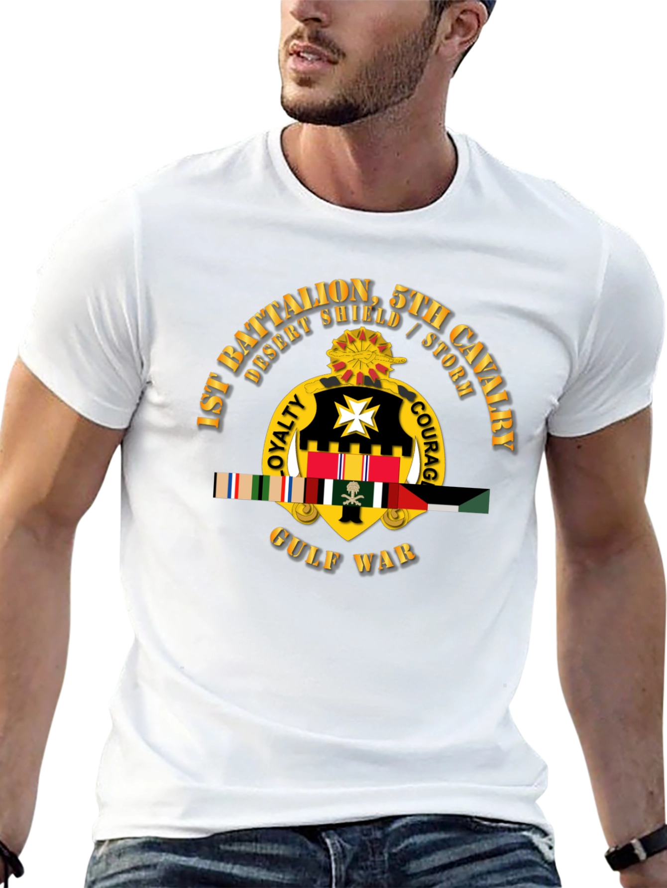 1st Battalion 5th Cavalry Gulf War Black T-Shirt