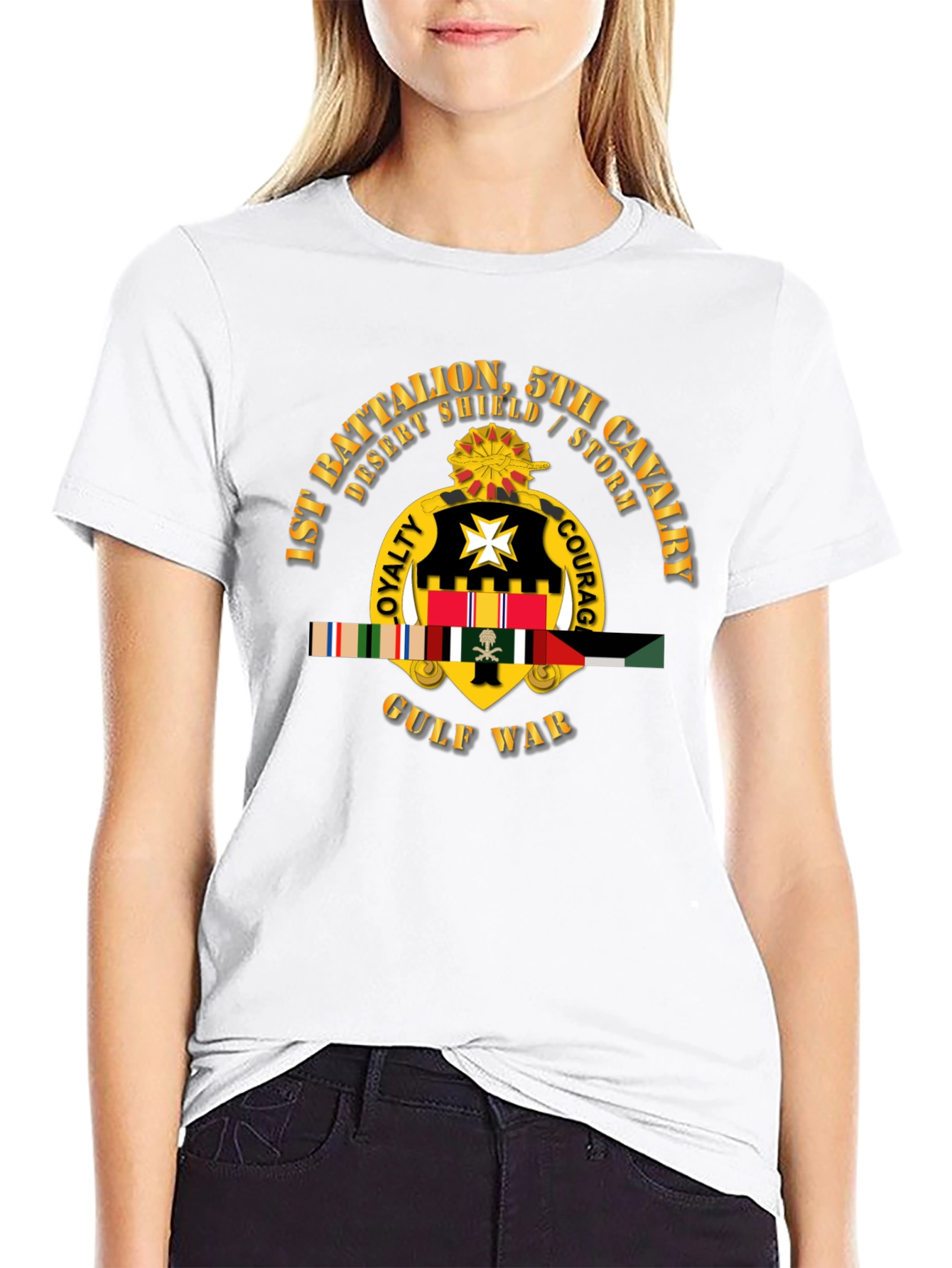 1st Battalion 5th Cavalry Gulf War Black T-Shirt