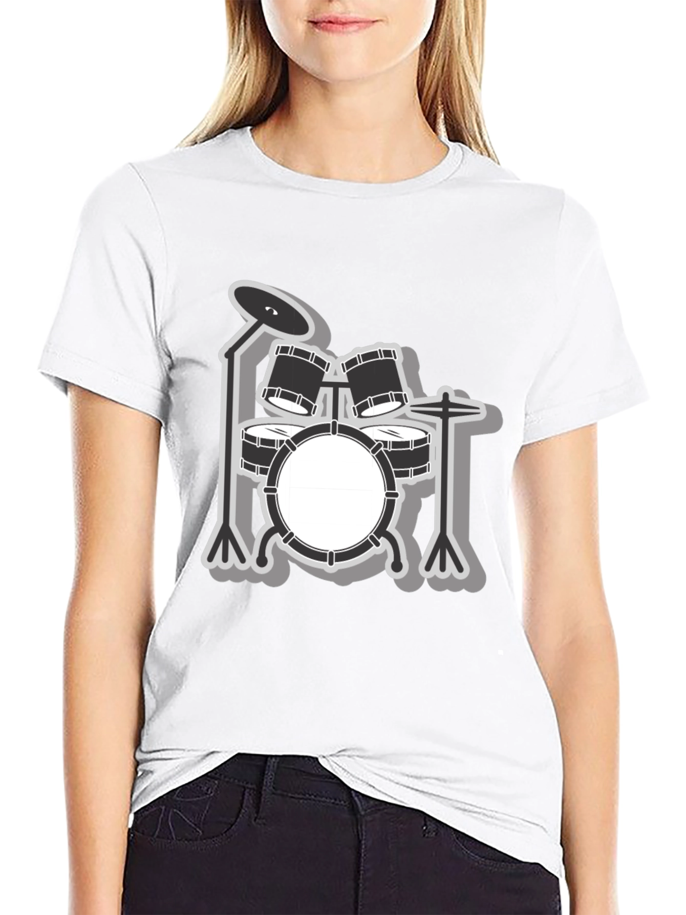 Drum Kit Graphic Tee - Music Lover Shirt