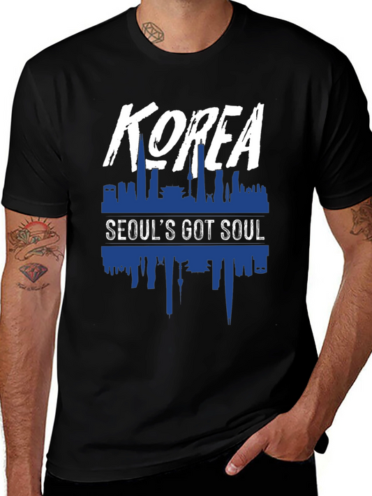 Korea Seouls Got Soul Black Graphic Tee