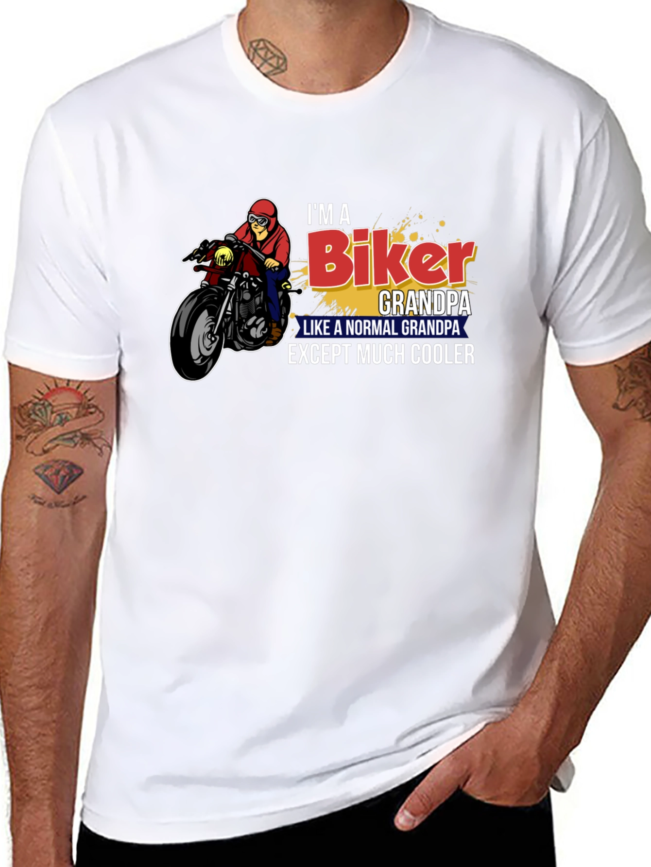 Biker Grandpa Graphic T-Shirt