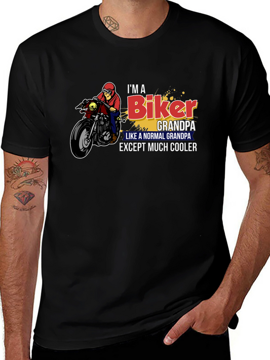 Biker Grandpa Graphic T-Shirt