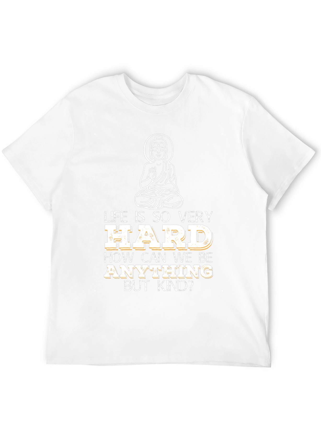 Life Is Hard Buddha Graphic T-Shirt - Black