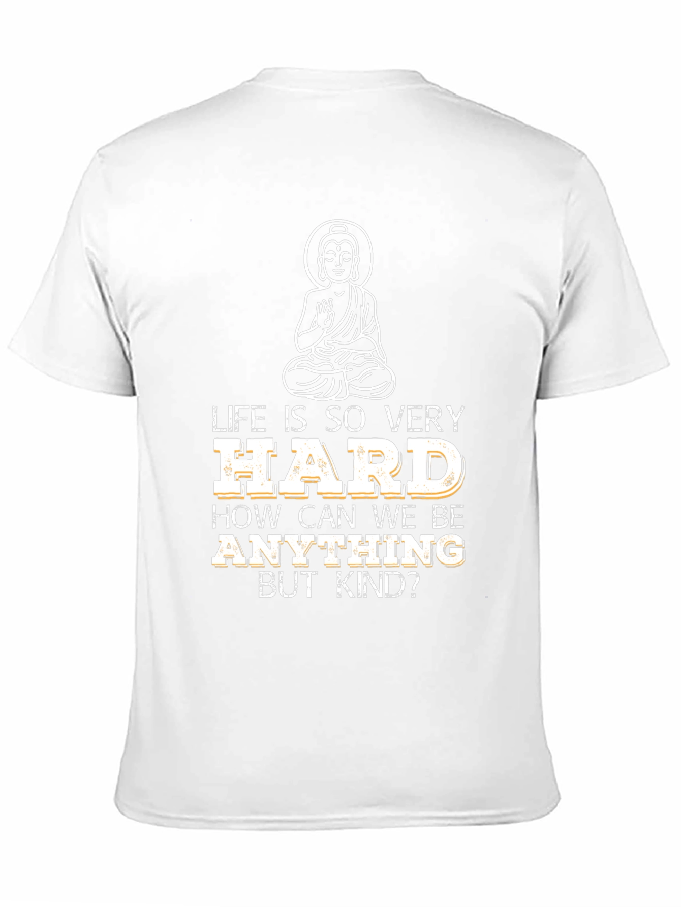 Life Is Hard Buddha Graphic T-Shirt - Black