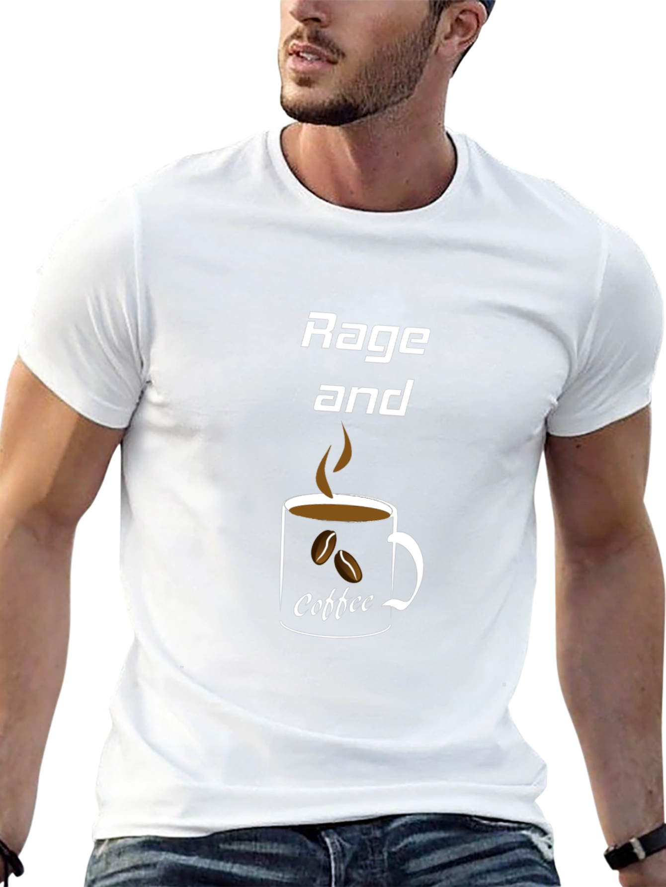 Rage and Coffee Graphic Tee - Black Casual T-Shirt