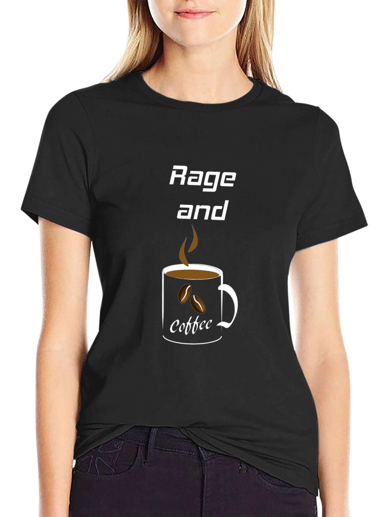 Rage and Coffee Graphic Tee - Black Casual T-Shirt