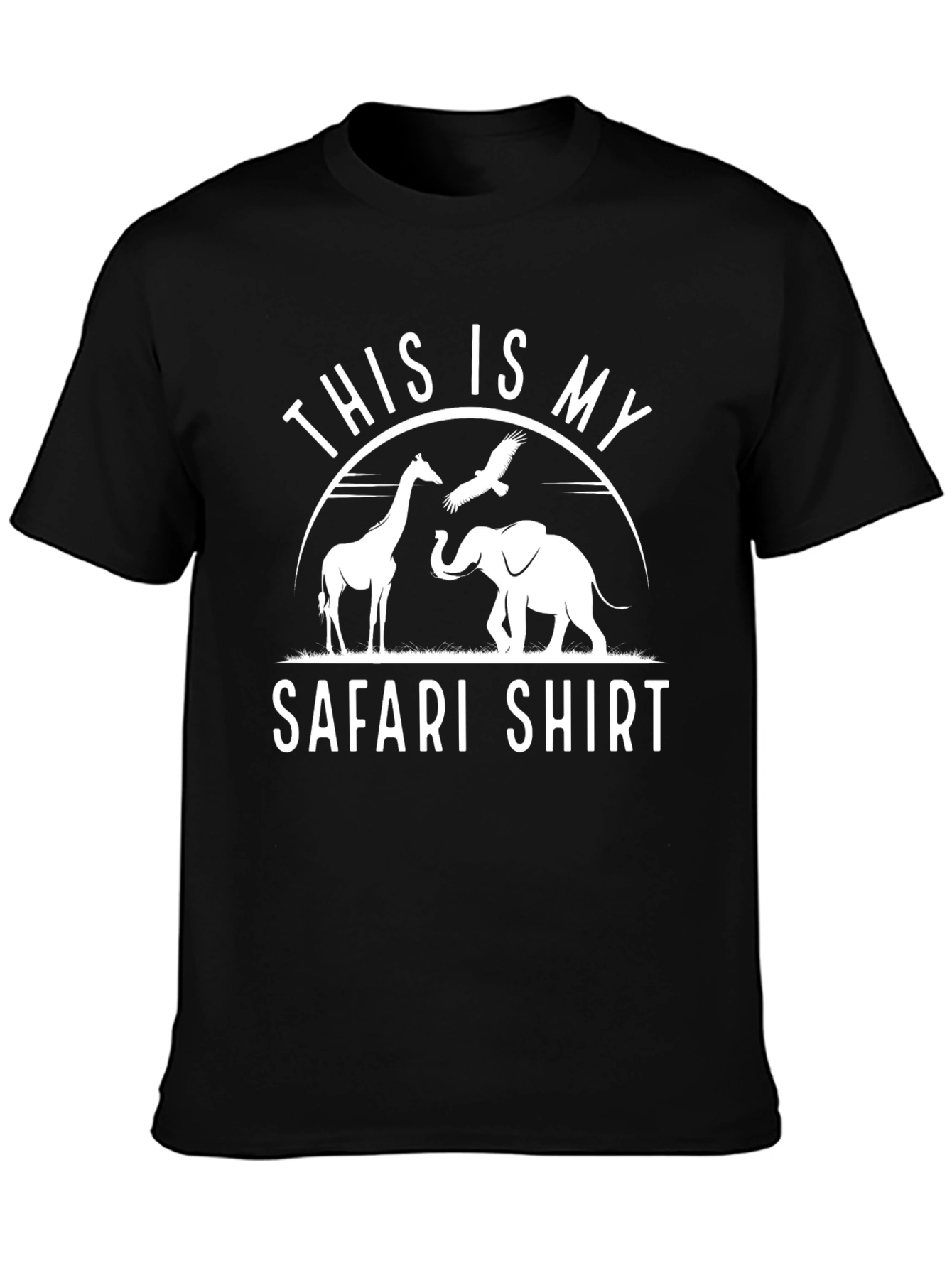 Safari Shirt: Giraffe Elephant and Eagle Design