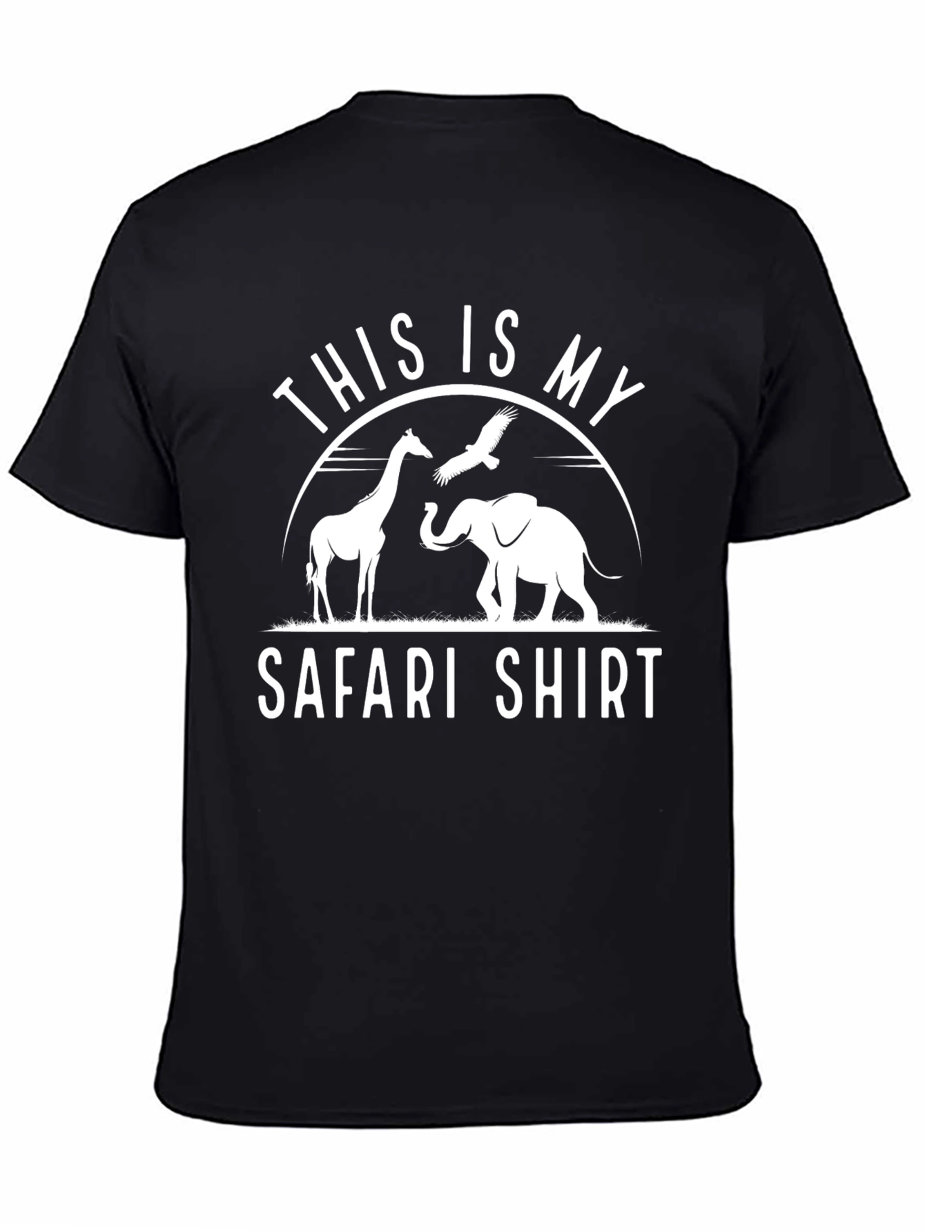 Safari Shirt: Giraffe Elephant and Eagle Design