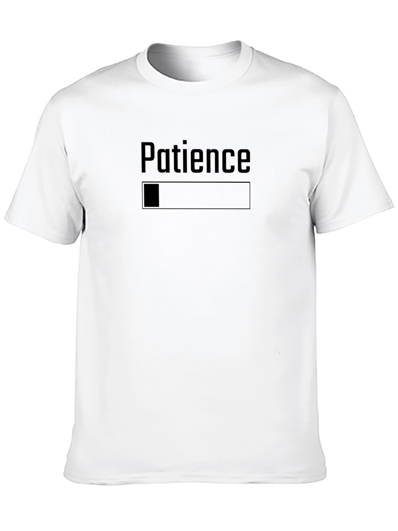 Patience Loading Bar Graphic T-Shirt - Black Cotton Tee