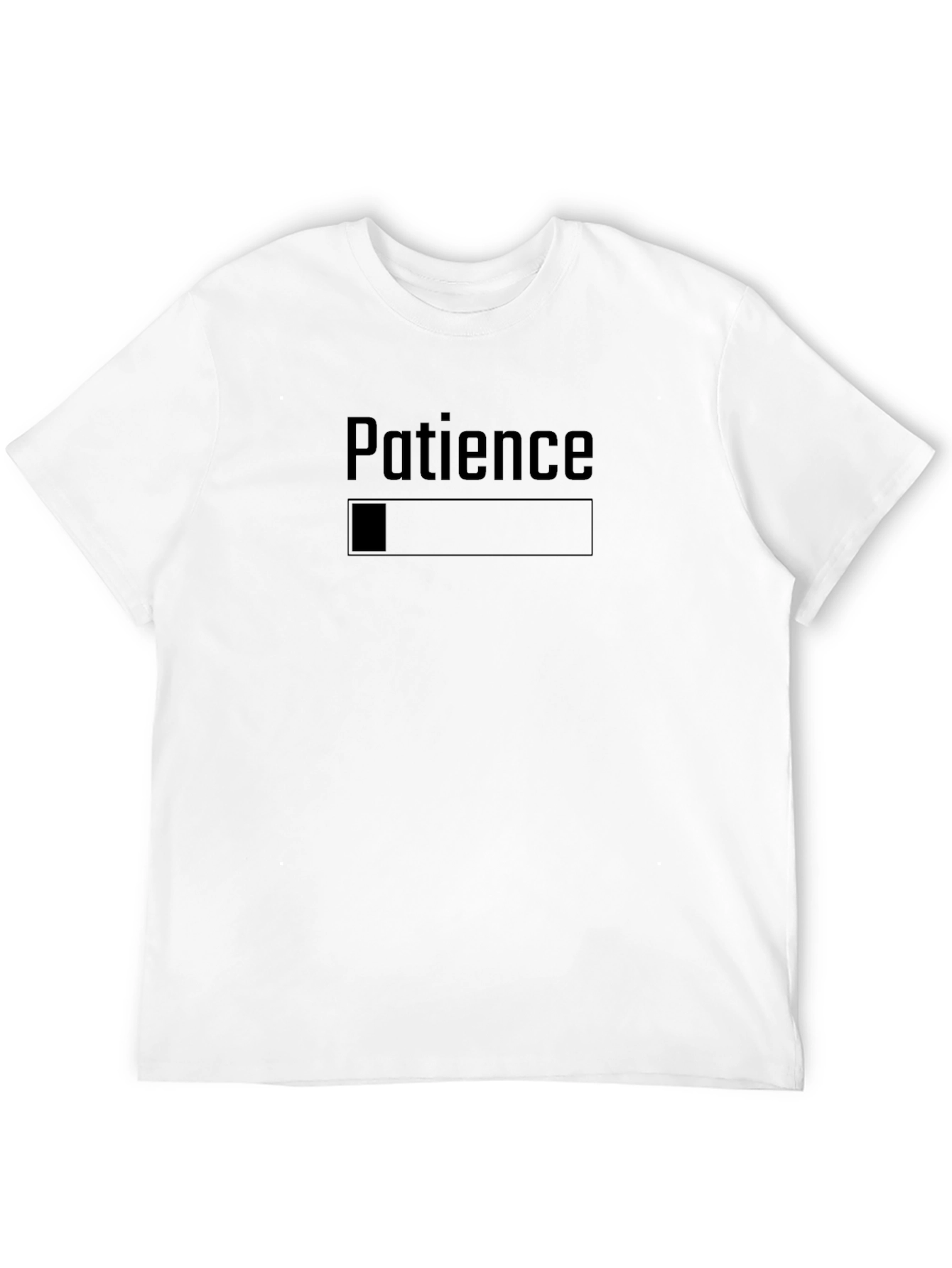 Patience Loading Bar Graphic T-Shirt - Black Cotton Tee