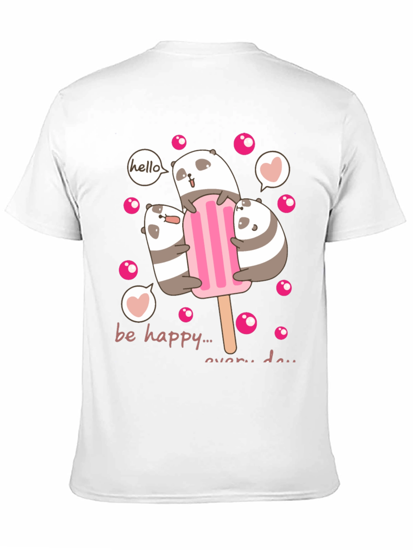Cute Panda Bear Ice Cream Graphic Tee