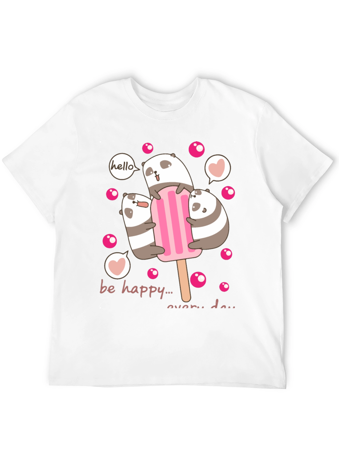 Cute Panda Bear Ice Cream Graphic Tee