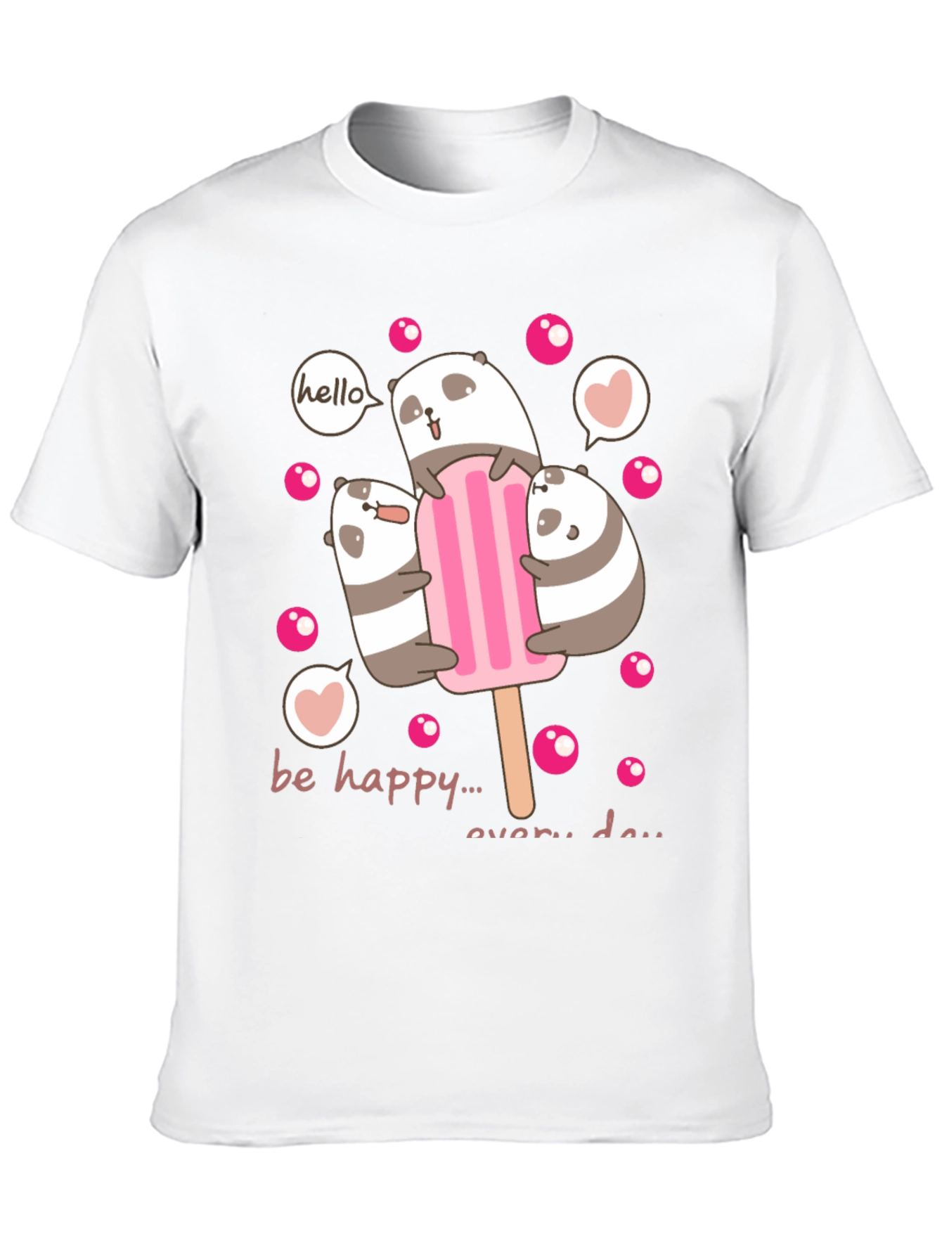 Cute Panda Bear Ice Cream Graphic Tee