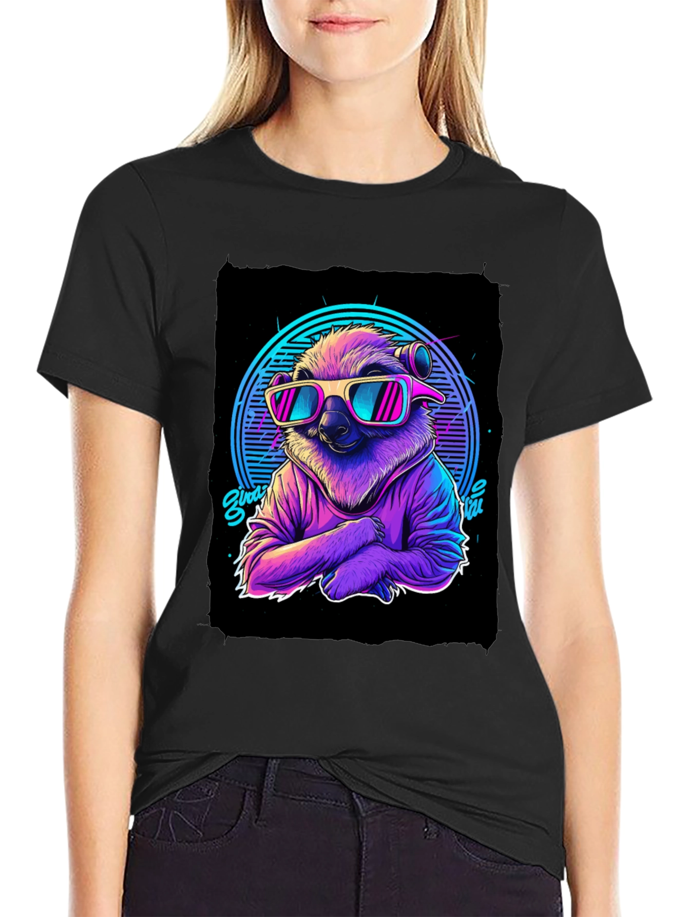 Retro Sloth T-Shirt - 80s Vibes