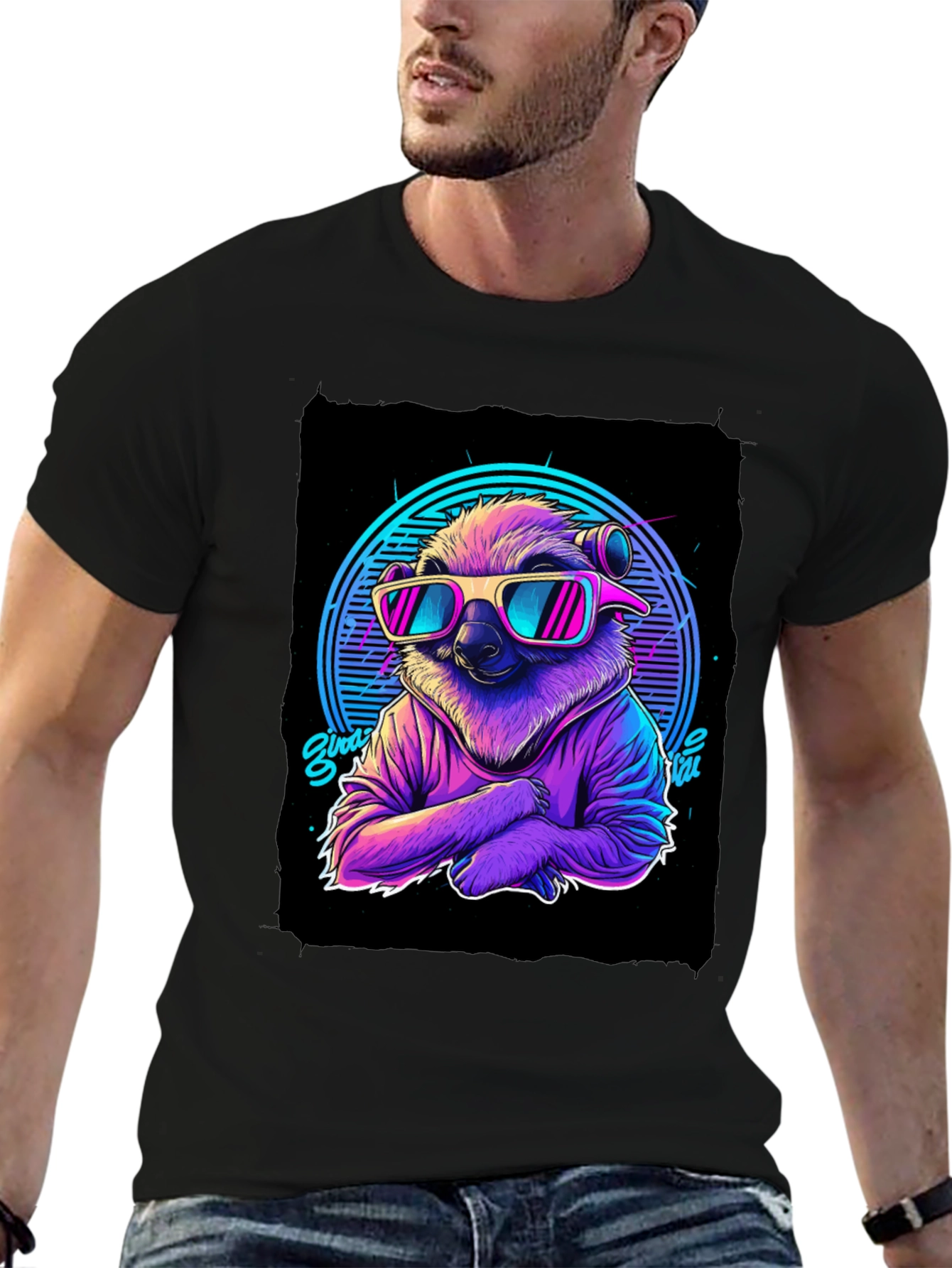 Retro Sloth T-Shirt - 80s Vibes