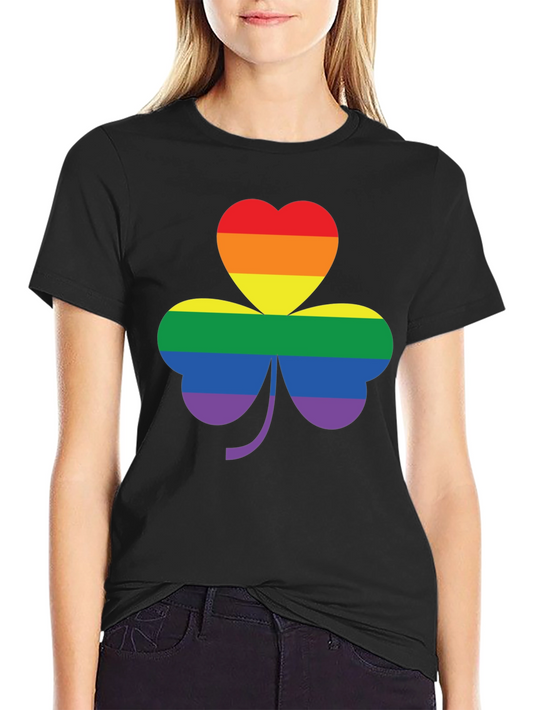 LGBTQ+ Pride Shamrock Tee - Black