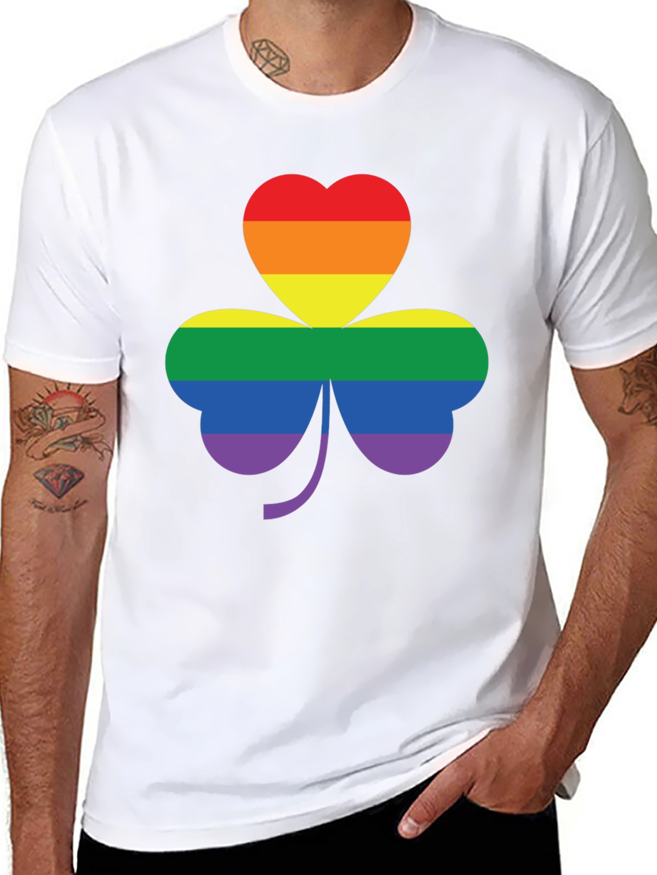 LGBTQ+ Pride Shamrock Tee - Black