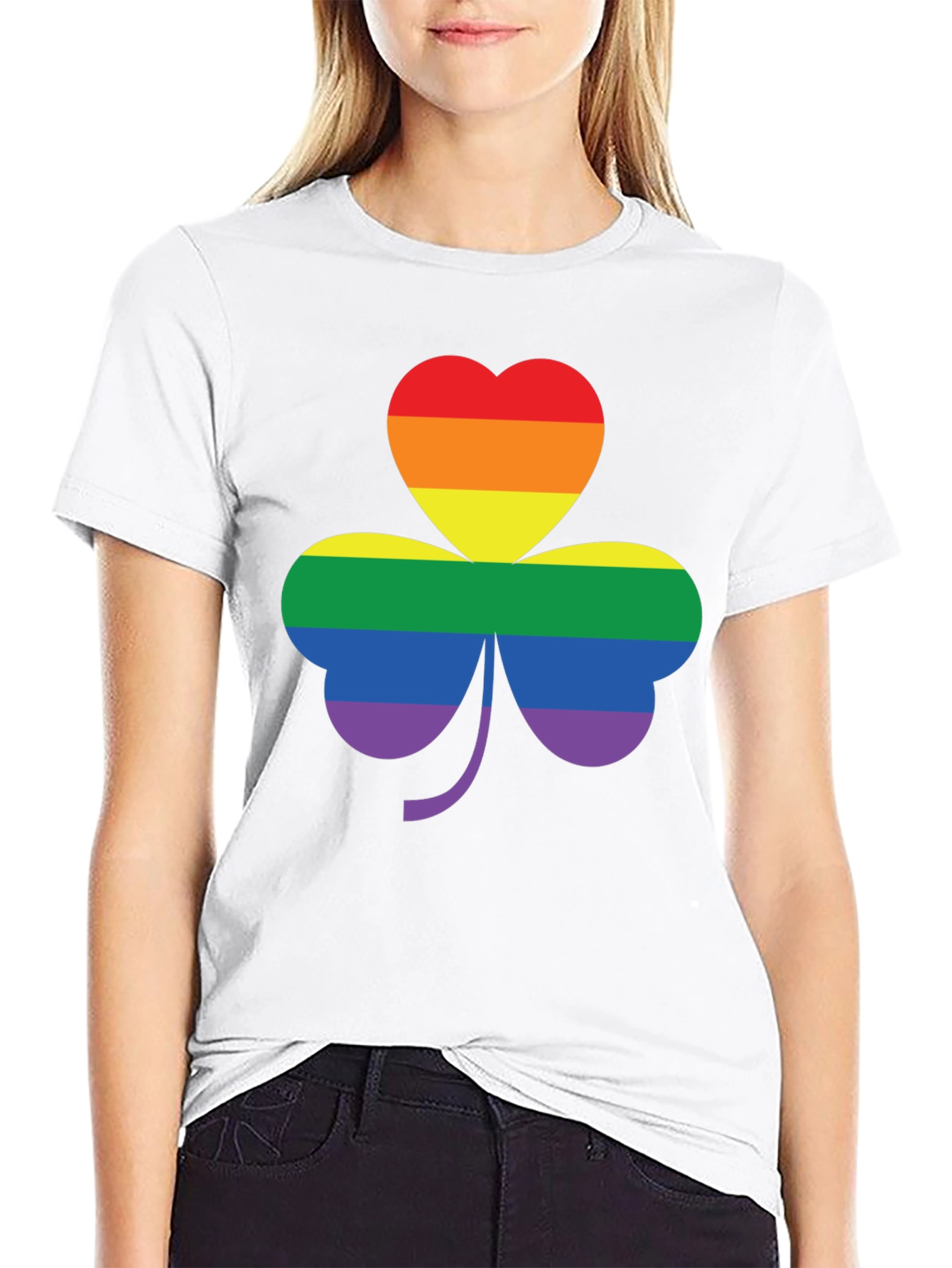LGBTQ+ Pride Shamrock Tee - Black
