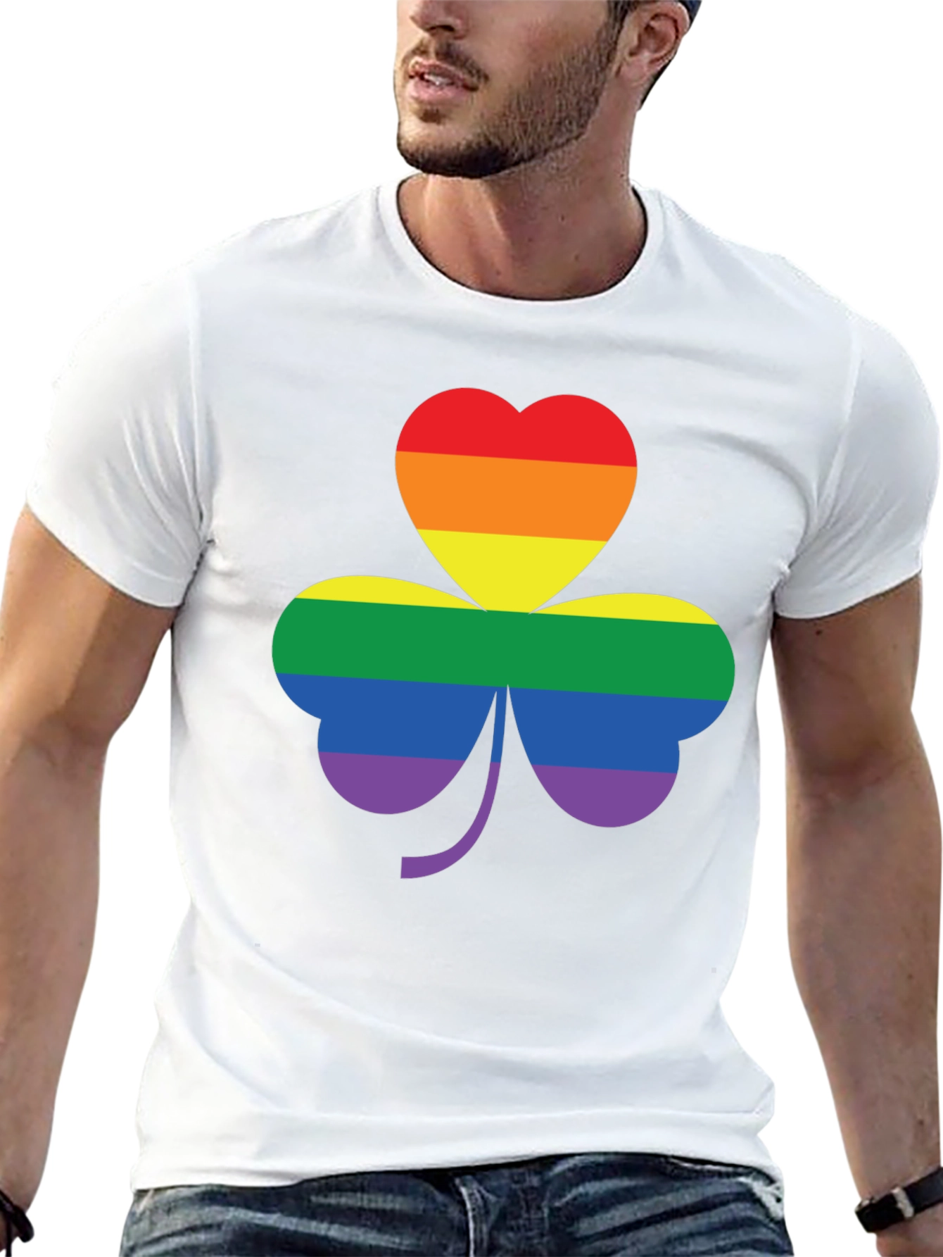 LGBTQ+ Pride Shamrock Tee - Black