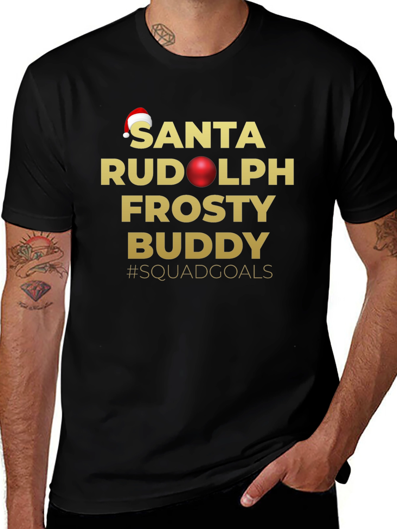 Santa Squadgoals Black T-Shirt