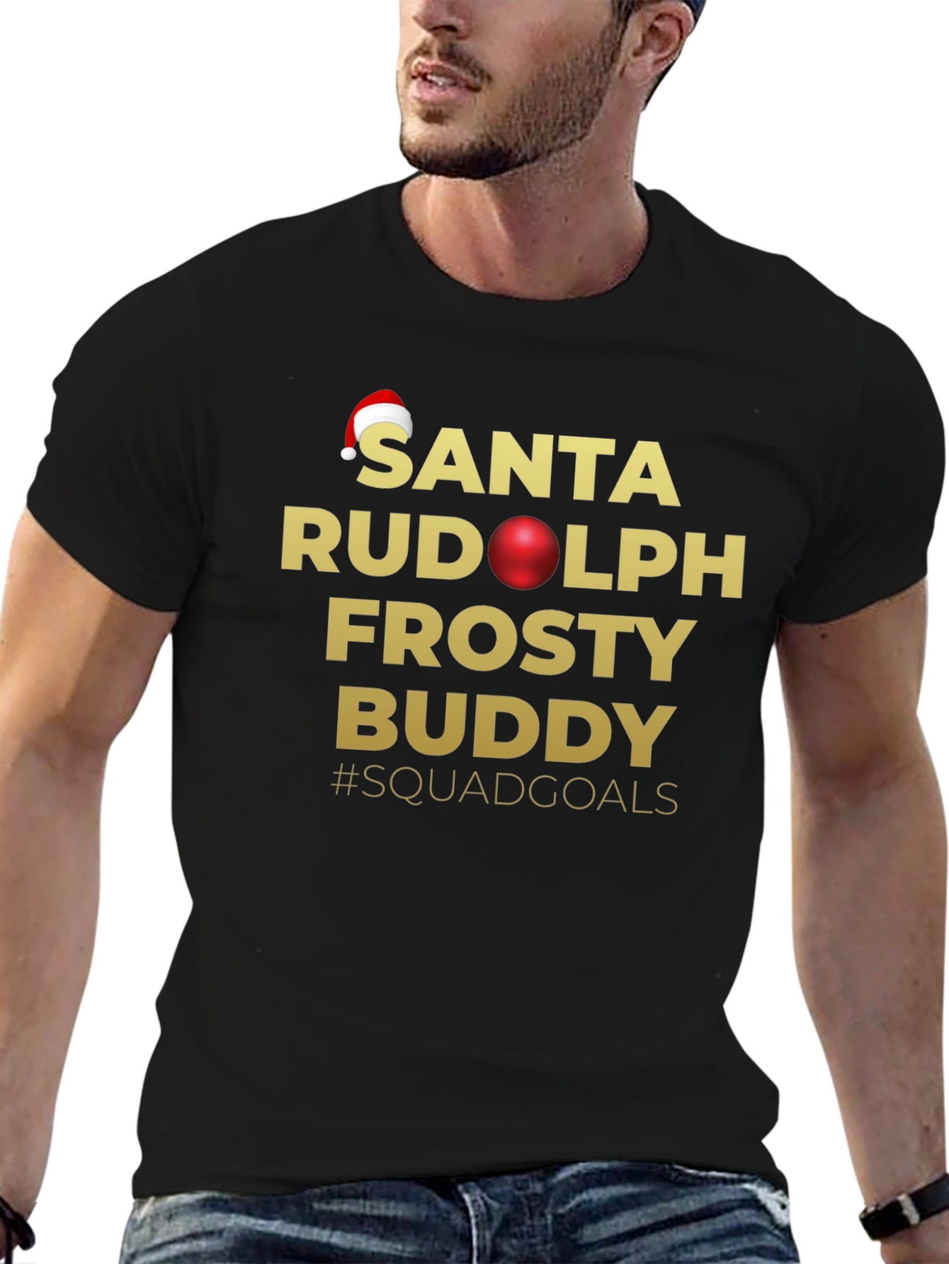 Santa Squadgoals Black T-Shirt