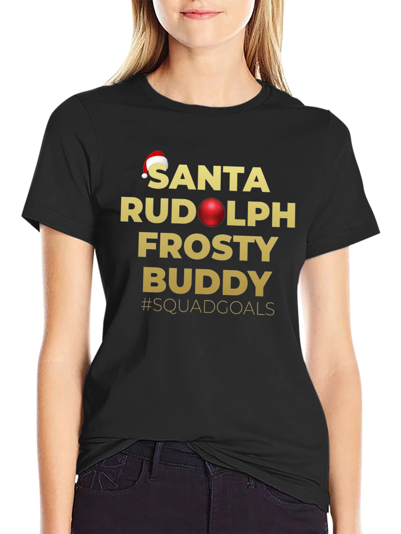 Santa Squadgoals Black T-Shirt