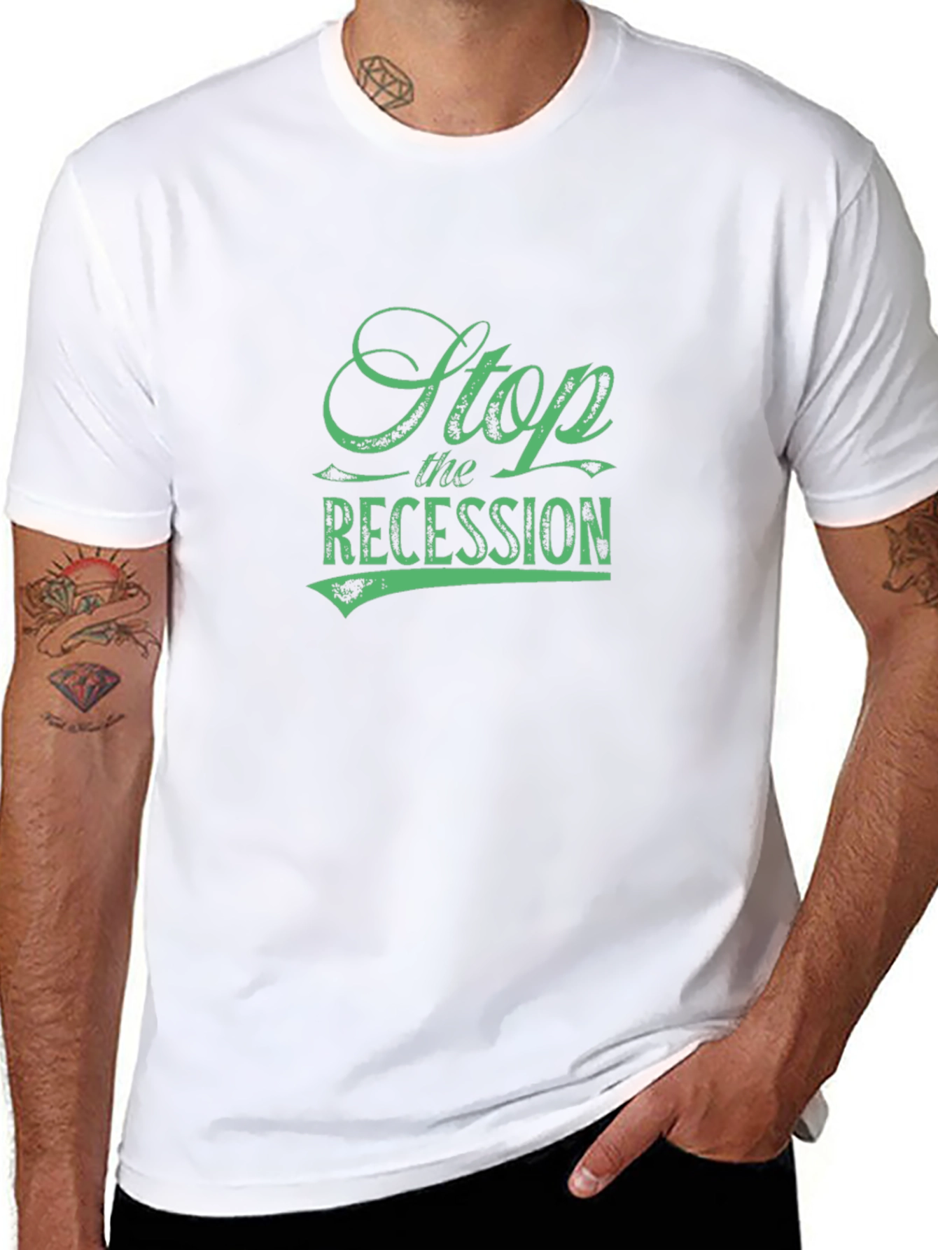 Stop the Recession Graphic Tee - Black