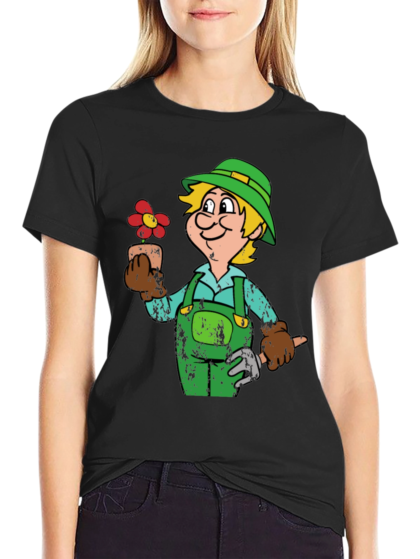 Gardener Cartoon Graphic T-Shirt