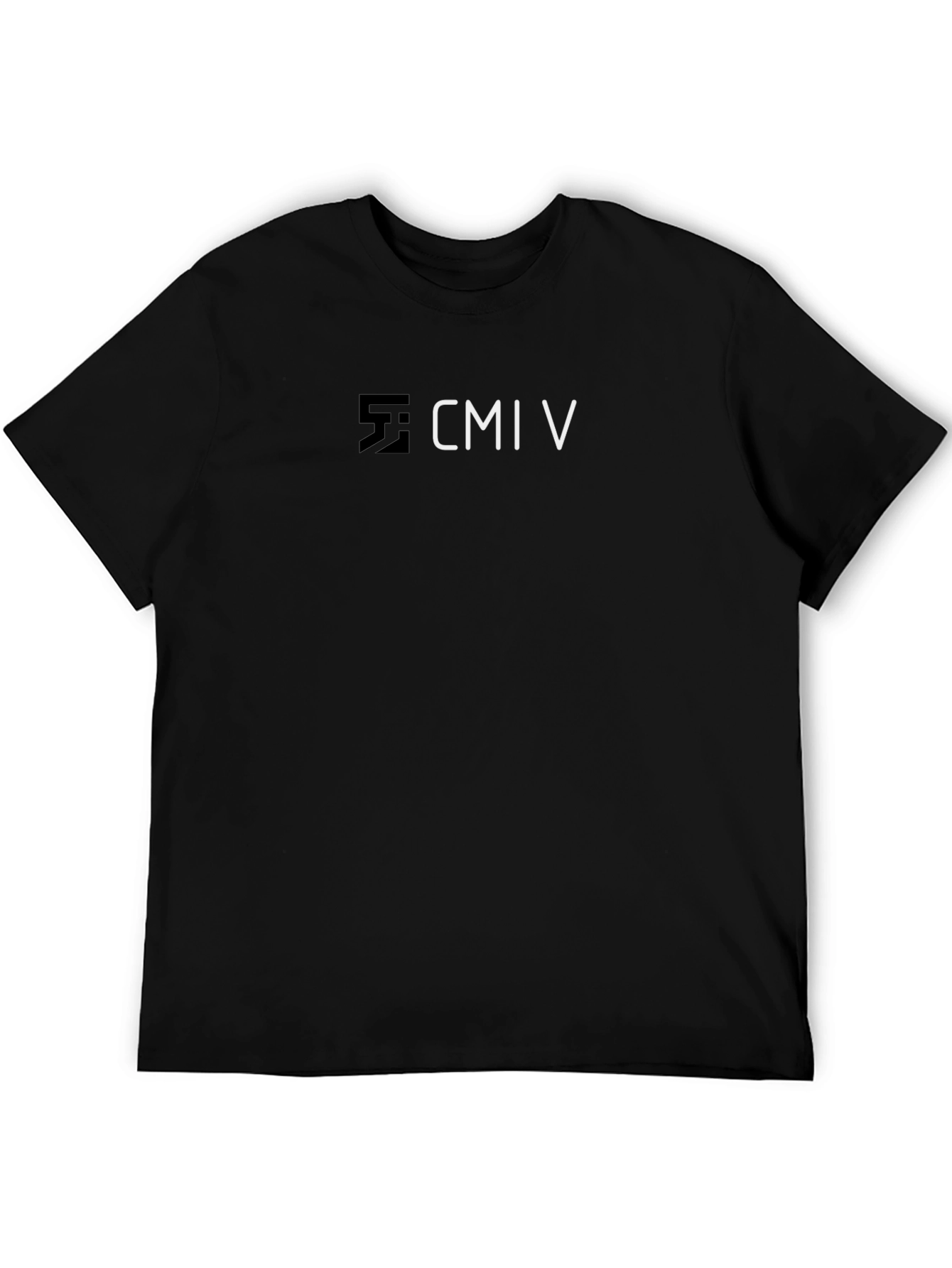 CMI V Black Graphic Tee - Modern Design