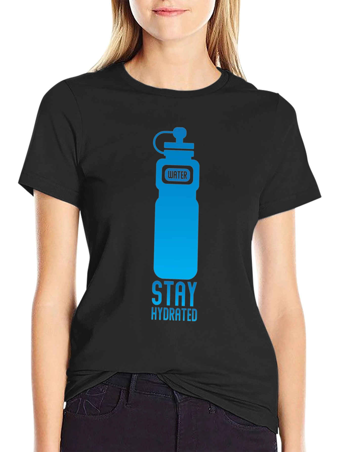Stay Hydrated Black Graphic Tee