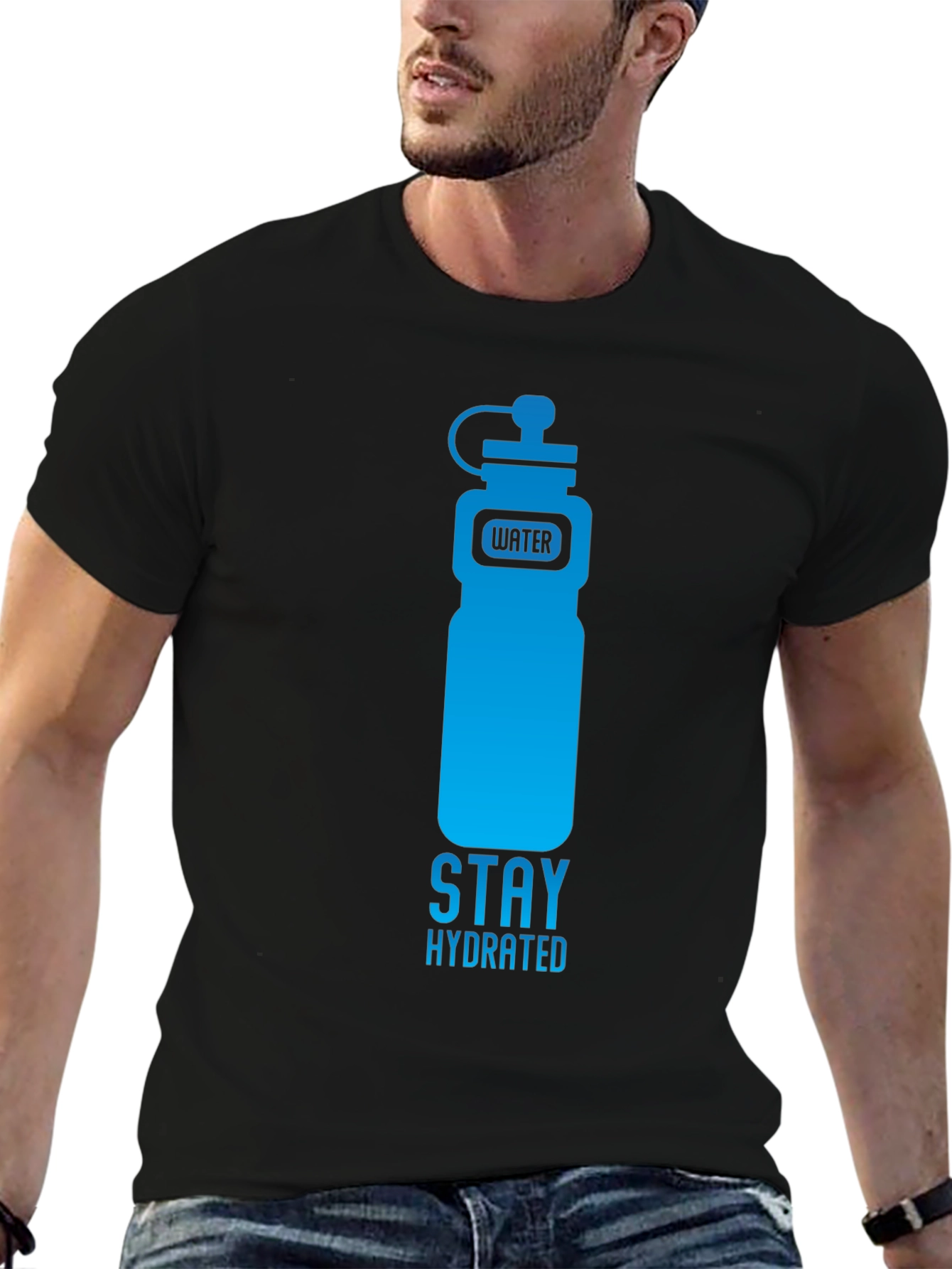 Stay Hydrated Black Graphic Tee