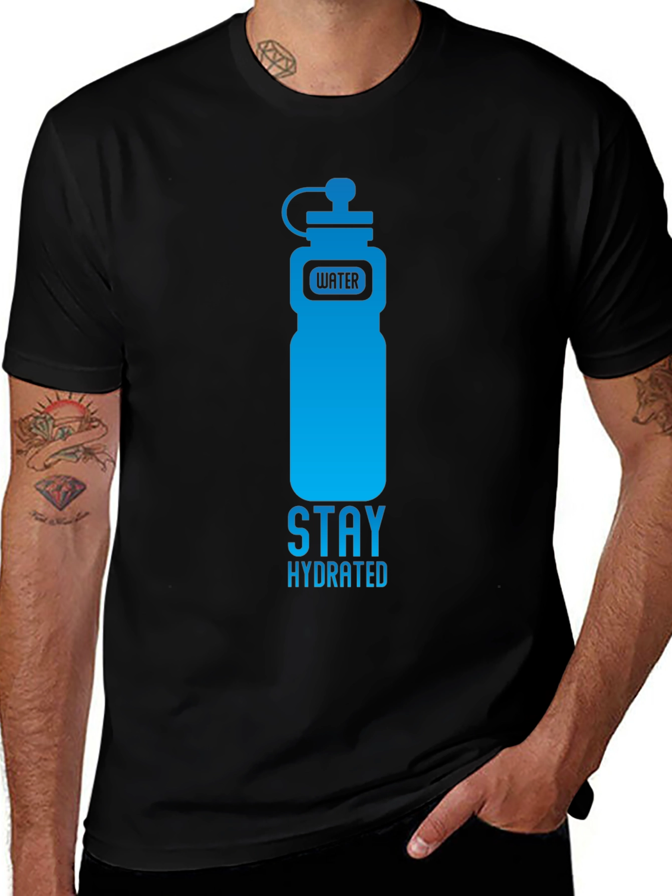 Stay Hydrated Black Graphic Tee