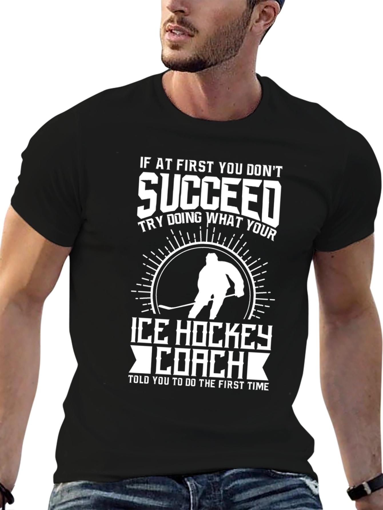Ice Hockey Coach Graphic T-Shirt