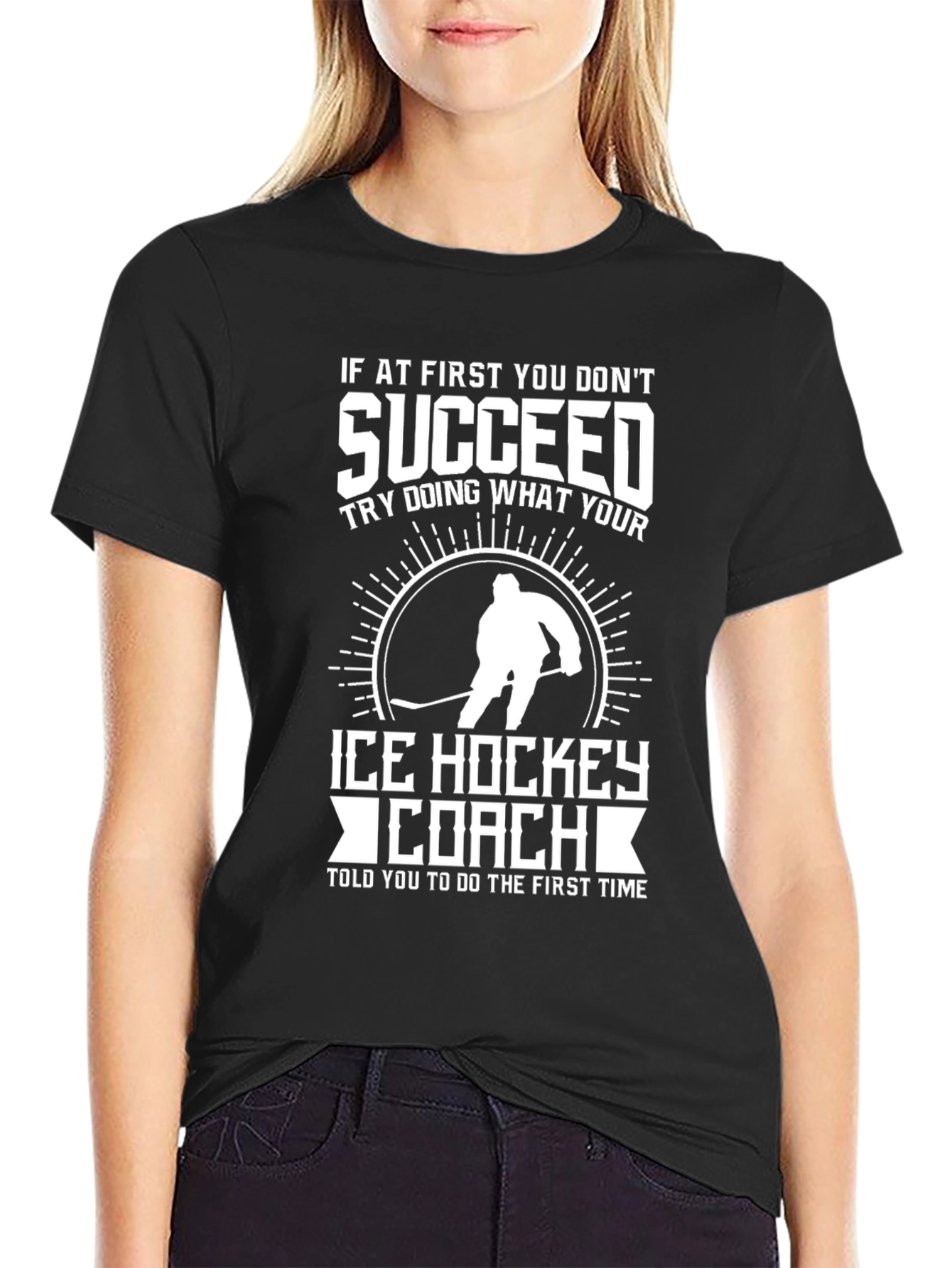 Ice Hockey Coach Graphic T-Shirt