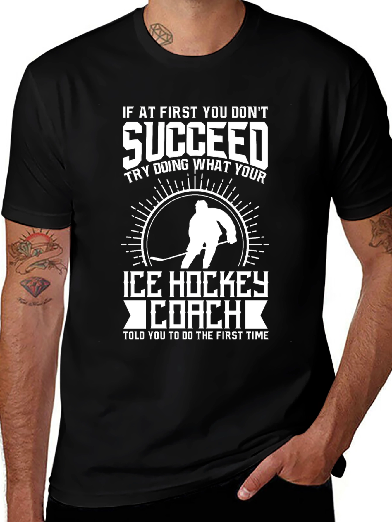 Ice Hockey Coach Graphic T-Shirt