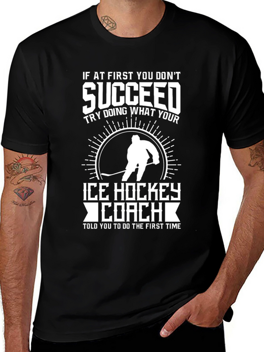 Ice Hockey Coach Graphic T-Shirt