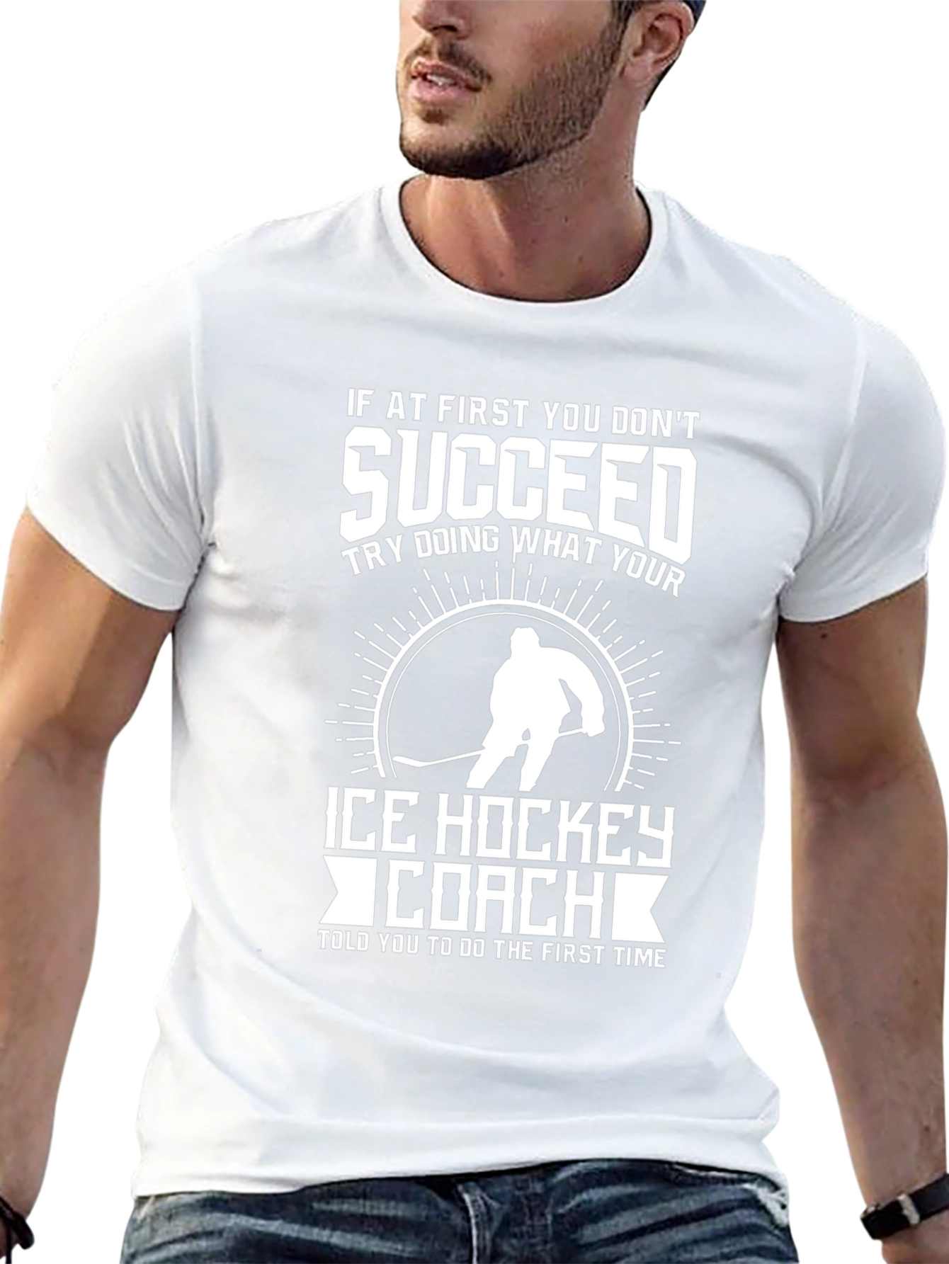 Ice Hockey Coach Graphic T-Shirt