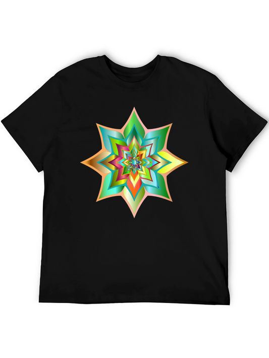 Abstract Geometric Starburst Graphic Tee
