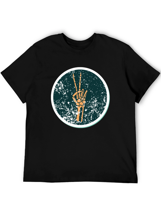 Peace Sign Skeleton Hand T-Shirt