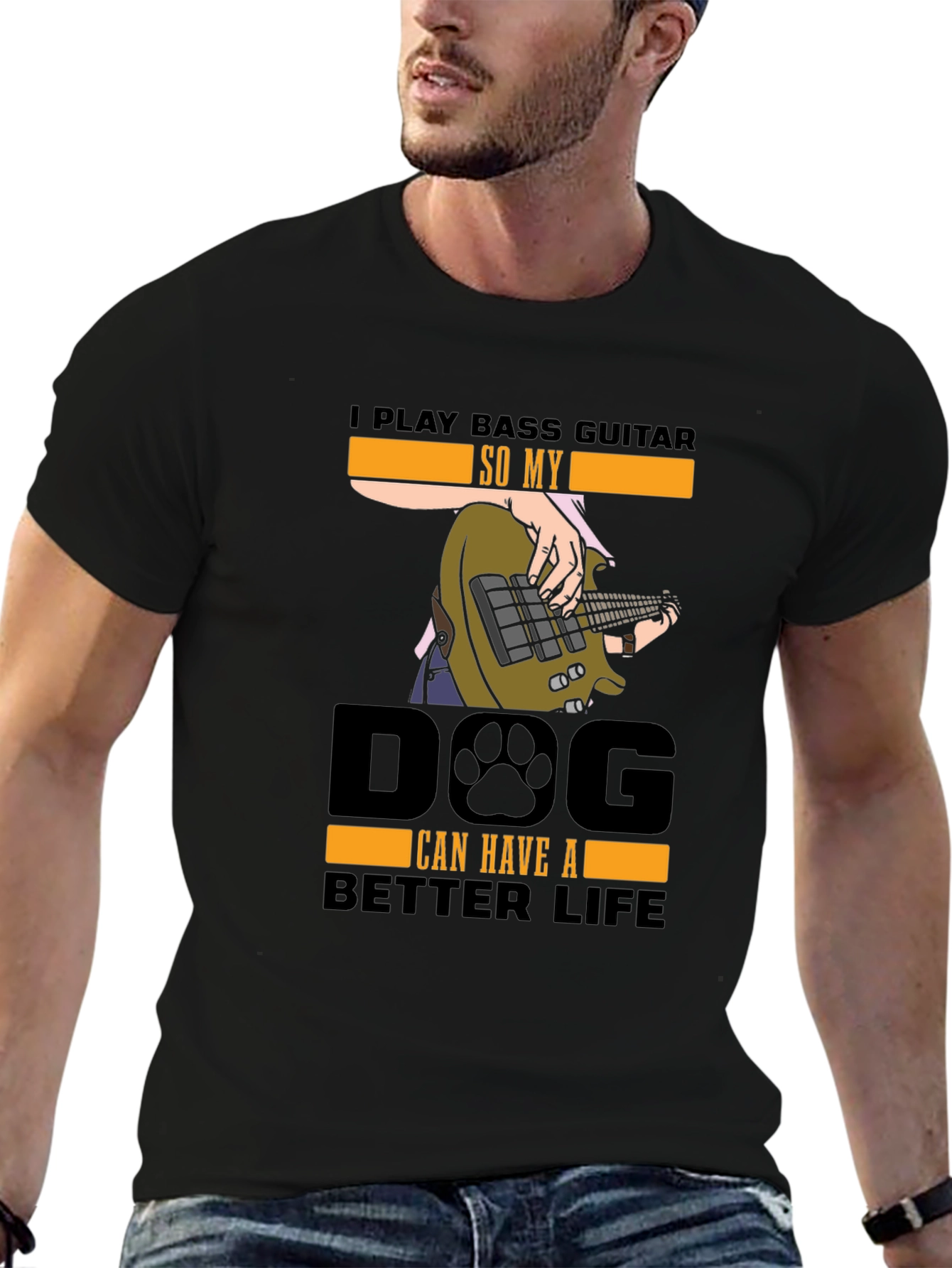 Bass Guitar Dog Lover T-Shirt