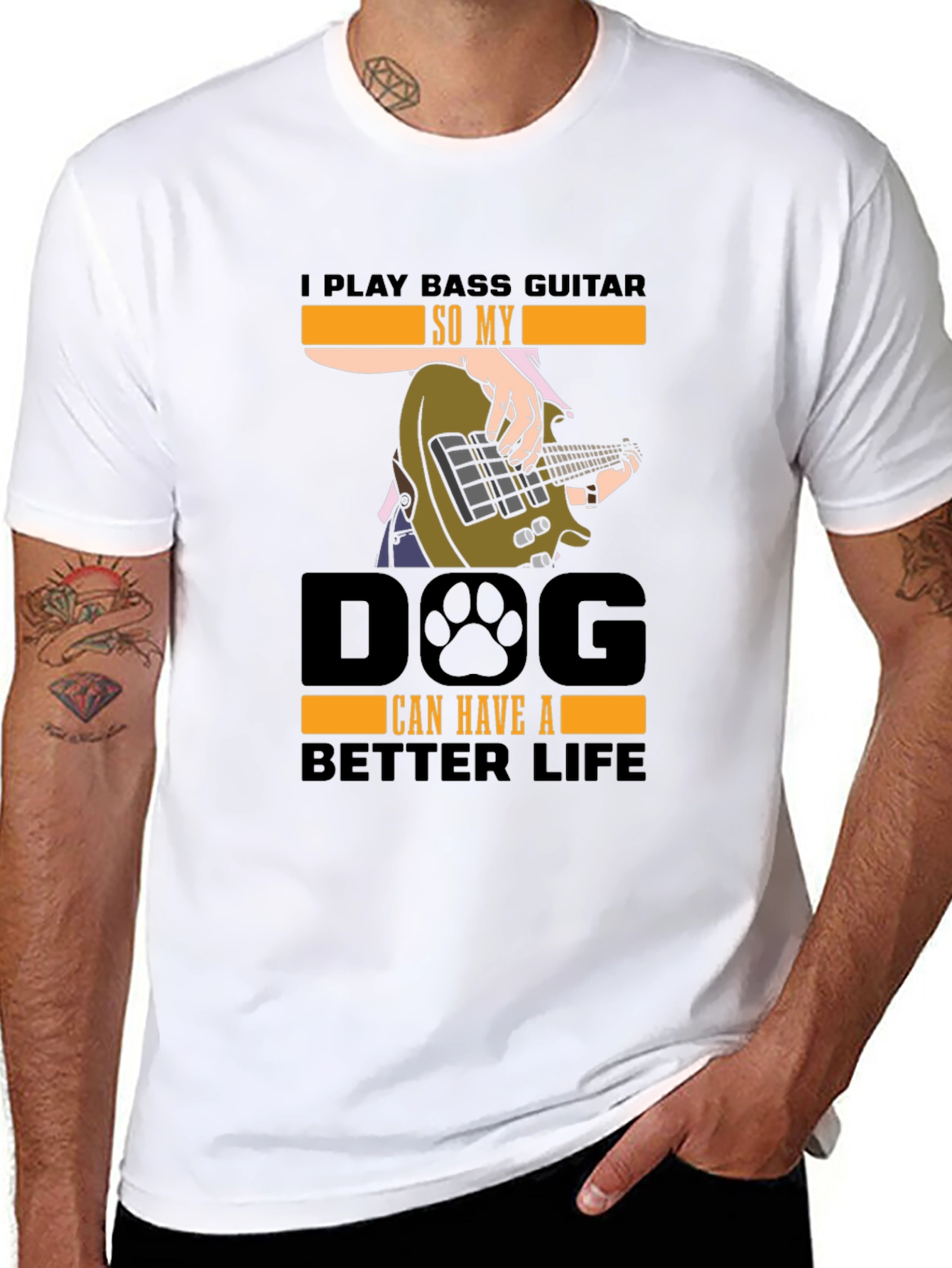 Bass Guitar Dog Lover T-Shirt